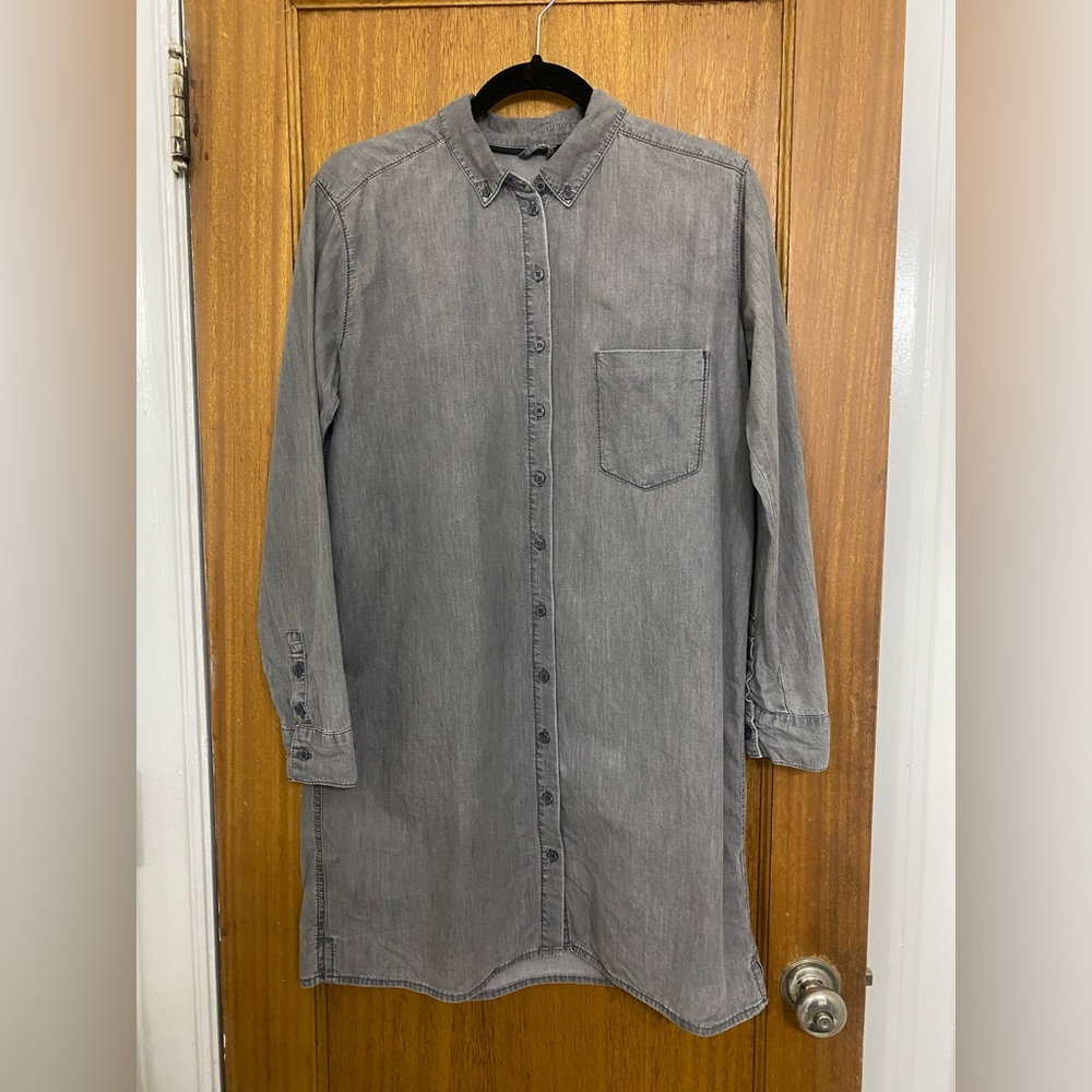 Topshop Boutique Grey Denim Shirtdress